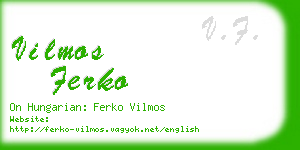 vilmos ferko business card